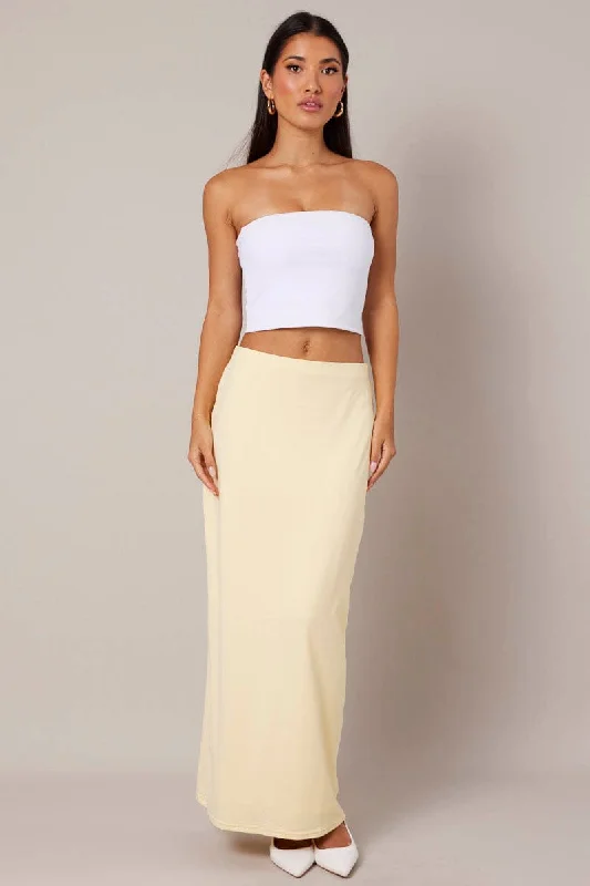 Yellow Supersoft Slim Fit Maxi Skirt