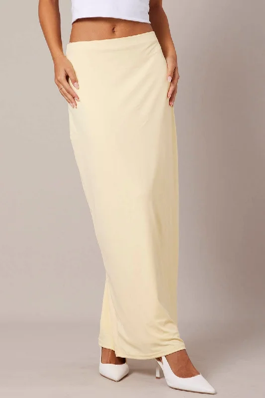 Yellow Supersoft Slim Fit Maxi Skirt