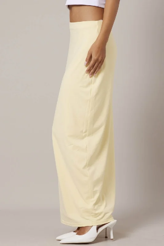 Yellow Supersoft Slim Fit Maxi Skirt