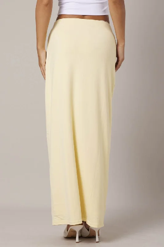 Yellow Supersoft Slim Fit Maxi Skirt