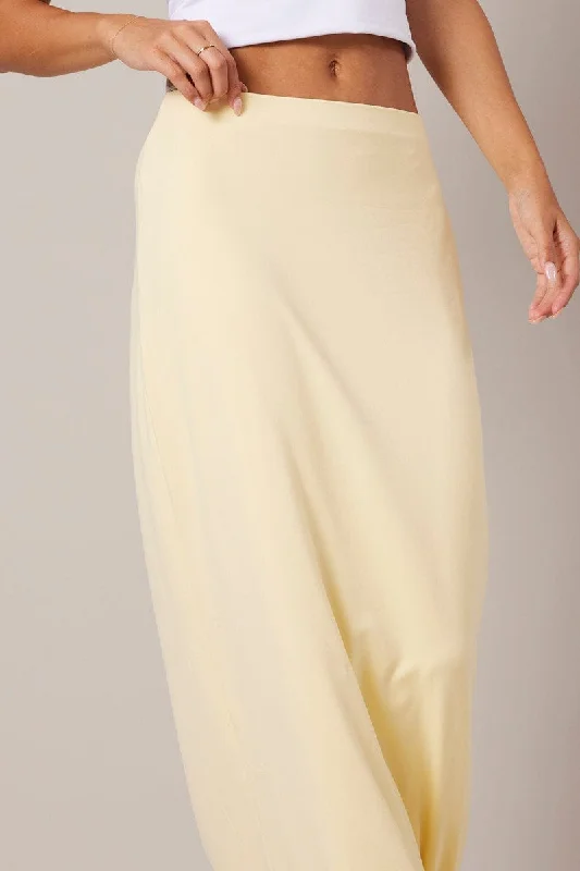 Yellow Supersoft Slim Fit Maxi Skirt