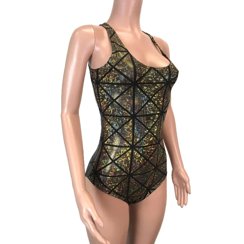 Bodysuit - Gold Glass Pane Holographic