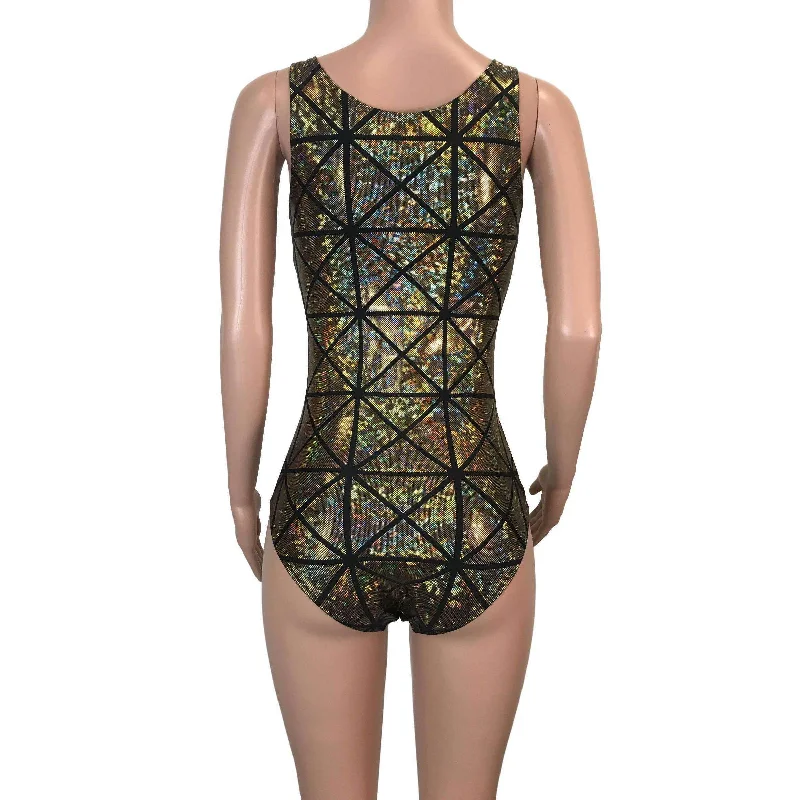 Bodysuit - Gold Glass Pane Holographic