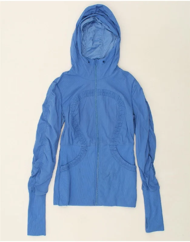 LULULEMON Womens Hooded Reversible Jacket US 8 Medium Blue