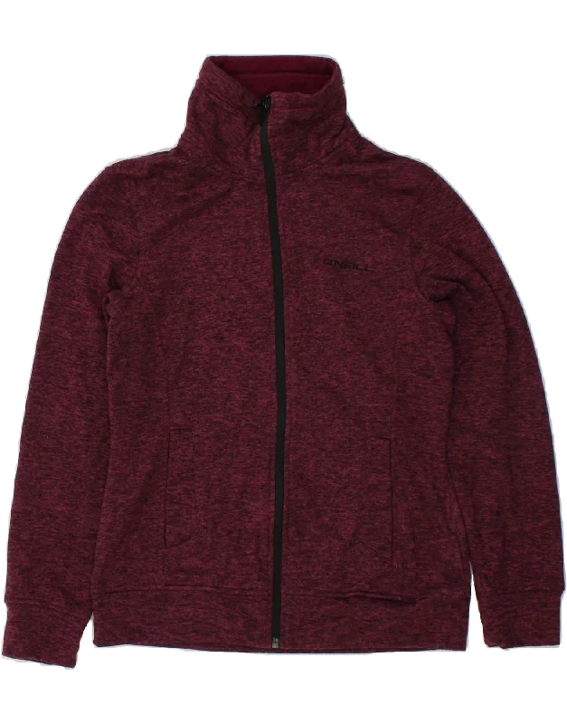 O'NEILL Womens Fleece Jacket UK 10 Small Burgundy Flecked Polyester