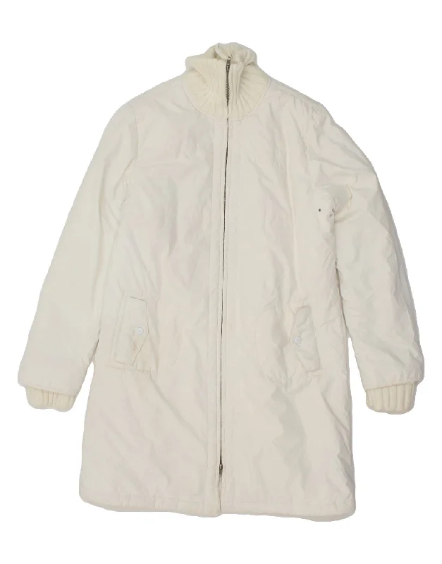 ROXY Womens Padded Coat UK 14 Medium White Polyester