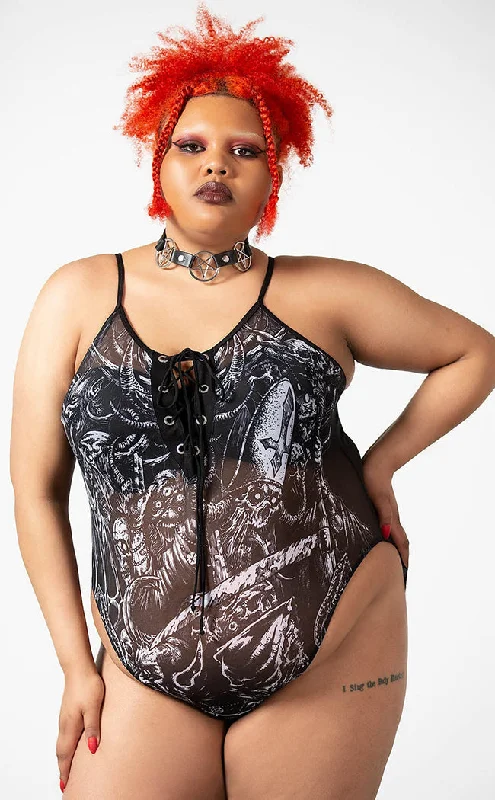 Violenta Lace-Up Bodysuit [Plus-Size]