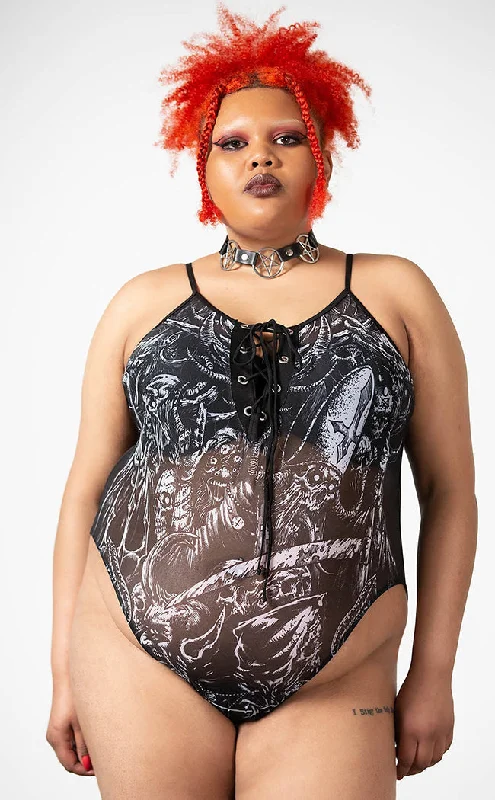 Violenta Lace-Up Bodysuit [Plus-Size]