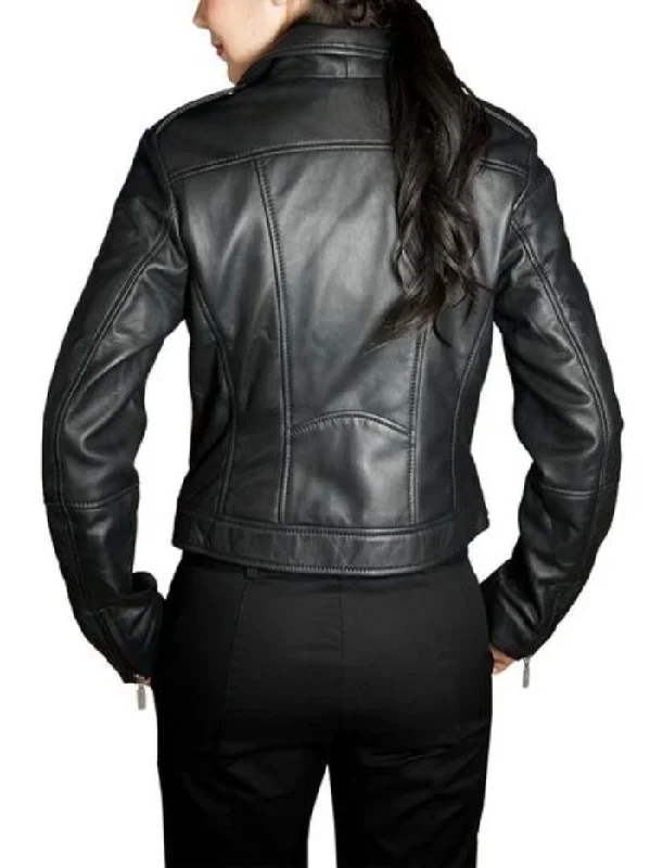 Women's Stylish Black Biker Leather Jacket