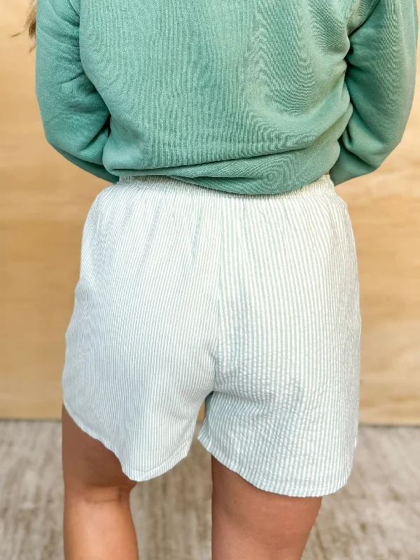 Sage Stripe Blend Shorts